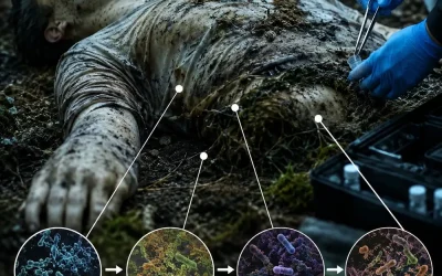 El microbioma de un cadáver cambia de manera predecible durante la descomposición