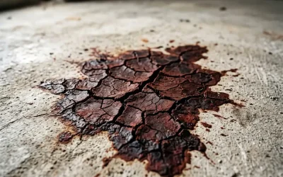 Una mancha de sangre puede agrietarse al secarse