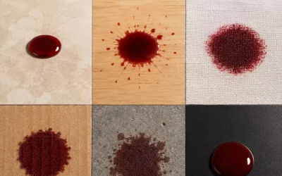 La superficie puede cambiar la apariencia de una mancha de sangre