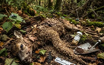 Los insectos que se alimentan de un cadáver pueden modificar la estimación del intervalo postmortem