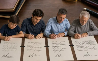 La escritura de una misma persona puede cambiar considerablemente con el paso de los años